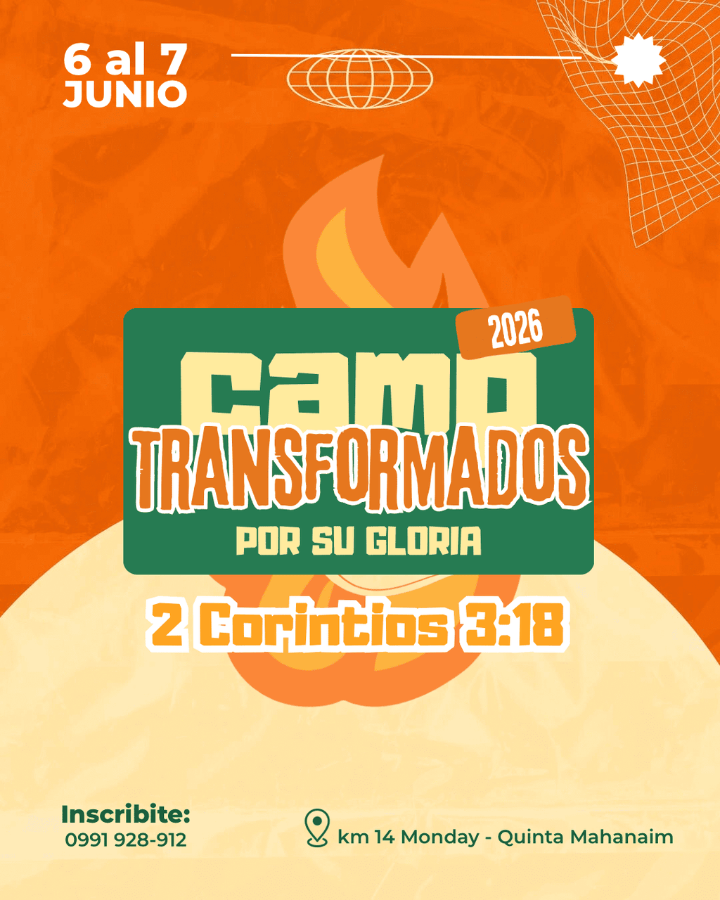 INSCRIPCIÓN CAMPAMENTO TRANSFORMADOS POR SU GLORIA.